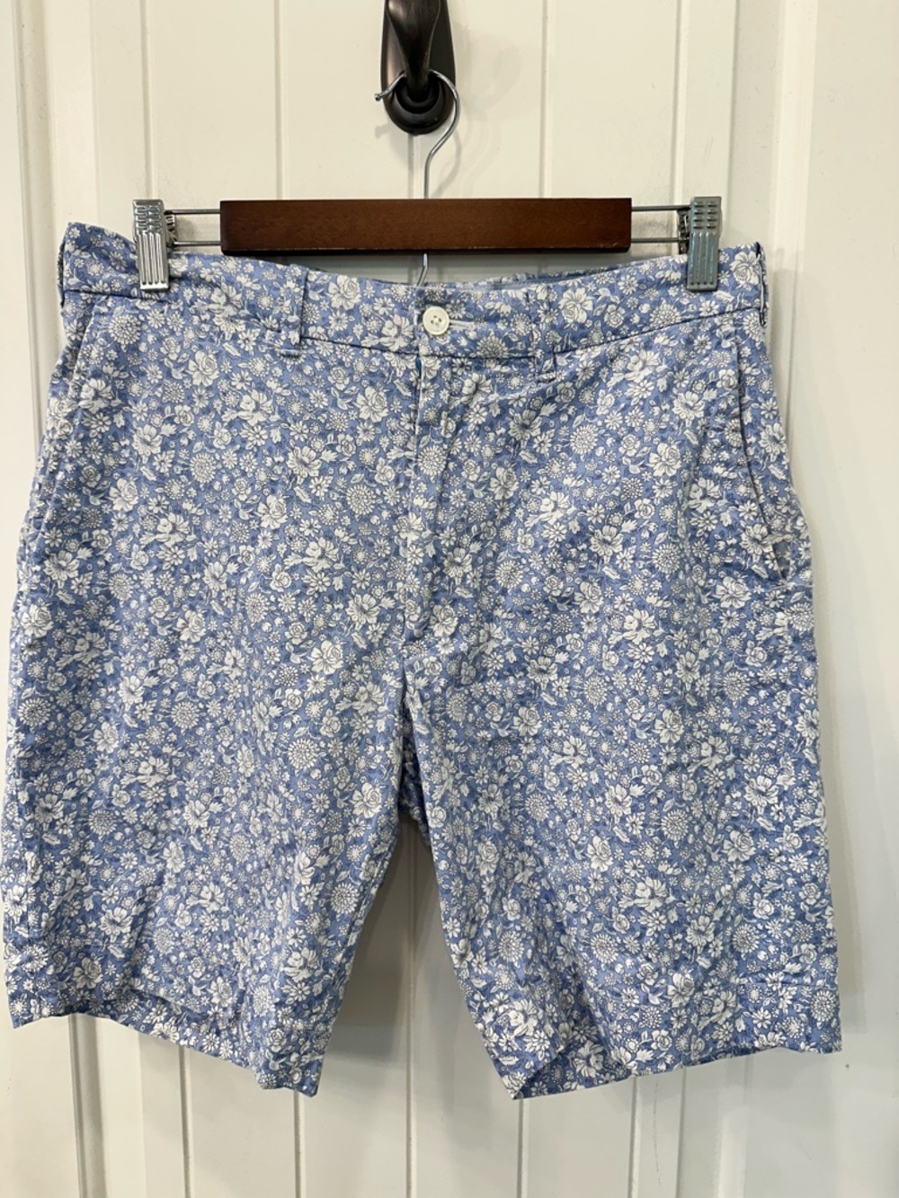 Polo Ralph Lauren Golf Classic Fit Floral Chino Shorts Blue White Stretch Men 30